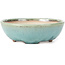 Round blue bonsai pot by Koyou - 152 x 152 x 51 mm