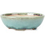 Round blue bonsai pot by Koyou - 152 x 152 x 51 mm