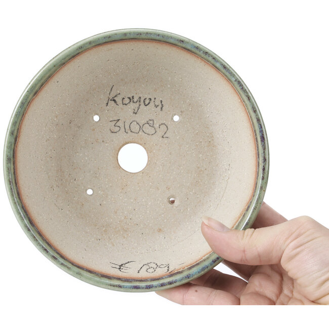 Runde blaue Bonsaischale von Koyou - 152 x 152 x 51 mm