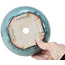 Pot à bonsaï rond bleu par Koyou - 152 x 152 x 51 mm