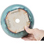 Runde blaue Bonsaischale von Koyou - 152 x 152 x 51 mm