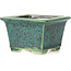 Square green bonsai pot by Koyou - 94 x 94 x 61 mm