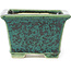 Square green bonsai pot by Koyou - 94 x 94 x 61 mm