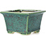 Square green bonsai pot by Koyou - 94 x 94 x 61 mm