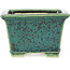 Square green bonsai pot by Koyou - 94 x 94 x 61 mm