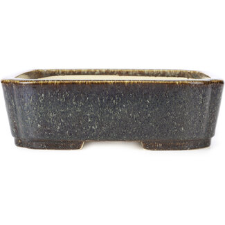 Koyo - Koichirou Aiba  250 mm square brown bonsai pot by Koyou, Tokoname, Japan