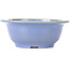 Round blue bonsai pot by Koyou - 204 x 204 x 84 mm