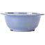 Round blue bonsai pot by Koyou - 204 x 204 x 84 mm