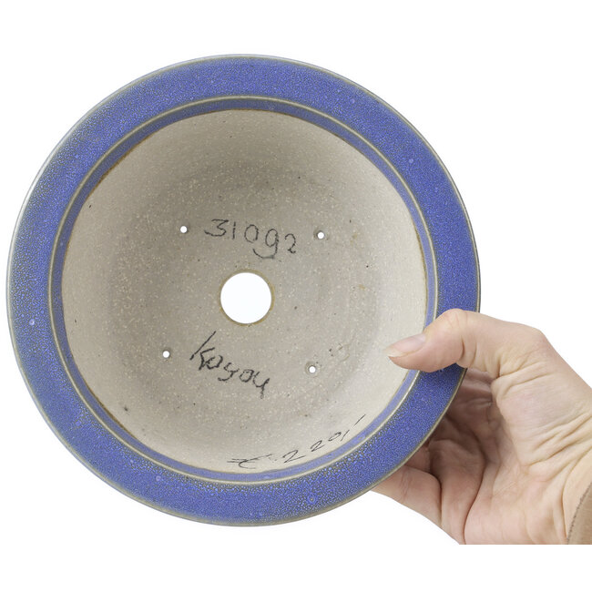 Maceta de bonsái redonda azul de Koyou - 204 x 204 x 84 mm