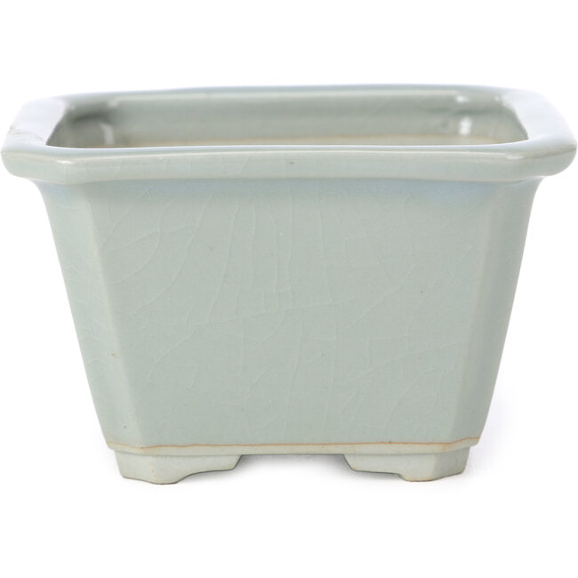 Maceta de bonsái cuadrada azul craquelé de Tosui - 110 x 110 x 70 mm