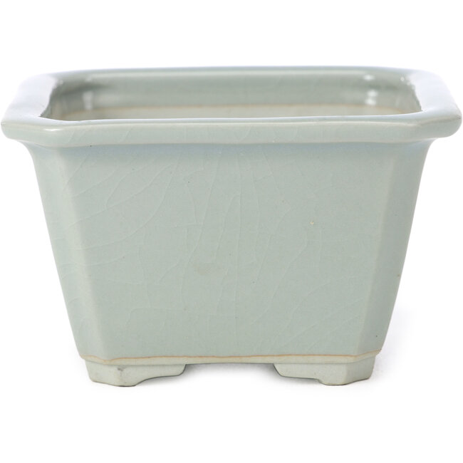 Maceta de bonsái cuadrada azul craquelé de Tosui - 110 x 110 x 70 mm