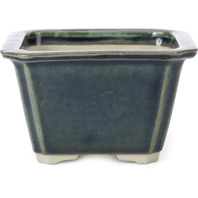 Square blue bonsai pot by Tosui - 110 x 110 x 70 mm