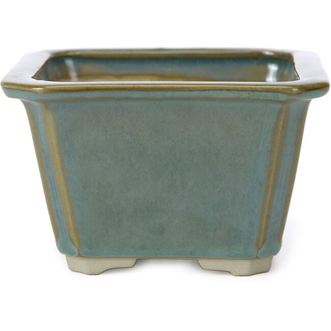 Pot à bonsaï carré vert océan par Tosui - 110 x 110 x 70 mm