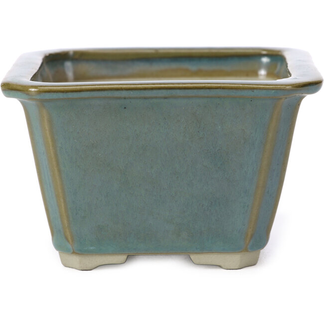 Vaso bonsai quadrato verde oceano di Tosui - 110 x 110 x 70 mm
