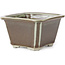 Pot à bonsaï carré marron par Tosui - 110 x 110 x 70 mm