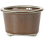 Round brown bonsai pot by Tosui - 113 x 113 x 72 mm