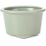 Round pale celadon craquelé bonsai pot by Tosui - 113 x 113 x 72 mm