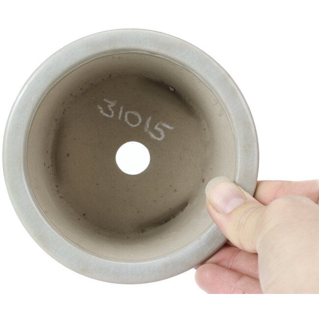 Vaso bonsai tondo grigio chiaro craquelé Tosui - 113 x 113 x 72 mm
