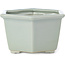 Hexagonal pale blue with craquelé bonsai pot by Tosui - 125 x 106 x 68 mm