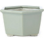 Pot à bonsaï hexagonal bleu pâle craquelé par Tosui - 125 x 106 x 68 mm