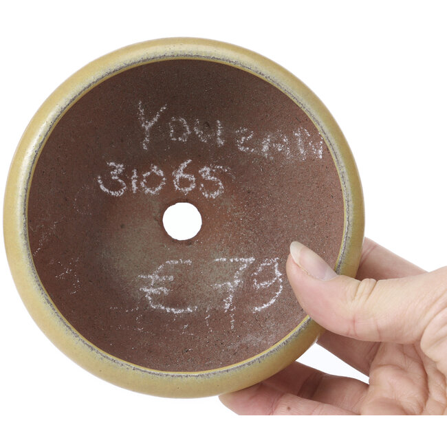 Runde gelbe Bonsaischale von Yozan - 128 x 128 x 47 mm