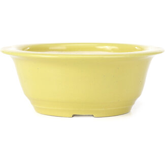 Koyo - Koichirou Aiba  Pot à bonsaï rond jaune 137 mm par Koyou, Tokoname, Japon
