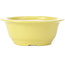 Round yellow bonsai pot by Koyou - 137 x 137 x 53 mm