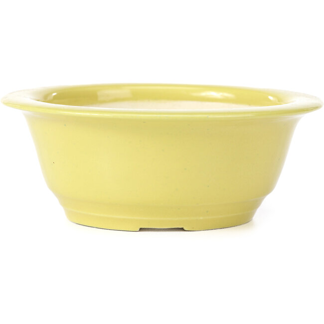 Vaso bonsai rotondo giallo di Koyou - 137 x 137 x 53 mm