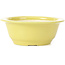 Round yellow bonsai pot by Koyou - 137 x 137 x 53 mm