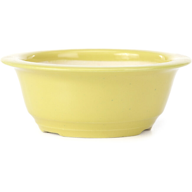 Vaso bonsai rotondo giallo di Koyou - 137 x 137 x 53 mm