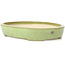 Oval green bonsai pot by Koyou - 204 x 160 x 37 mm