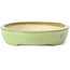 Oval green bonsai pot by Koyou - 204 x 160 x 37 mm