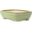 Rectangular green bonsai pot by Koyou - 178 x 135 x 47 mm