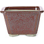 Pot à bonsaï carré brun rouge par Tosui - 110 x 110 x 70 mm