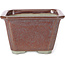 Pot à bonsaï carré brun rouge par Tosui - 110 x 110 x 70 mm