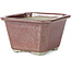 Pot à bonsaï carré brun rouge par Tosui - 110 x 110 x 70 mm