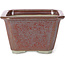 Square red brown bonsai pot by Tosui - 110 x 110 x 70 mm
