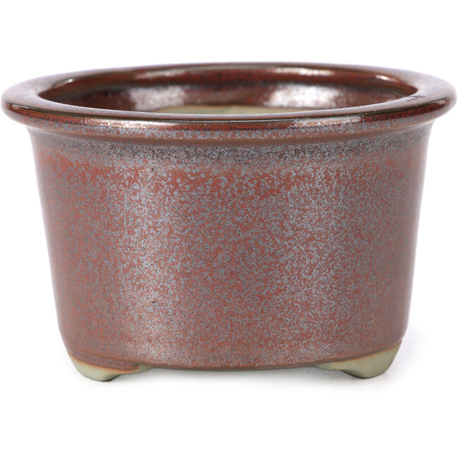 Runde rote Bonsaischale von Tosui - 113 x 113 x 72 mm