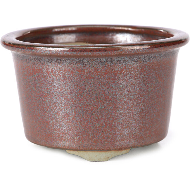 Vaso bonsai rotondo rosso di Tosui - 113 x 113 x 72 mm