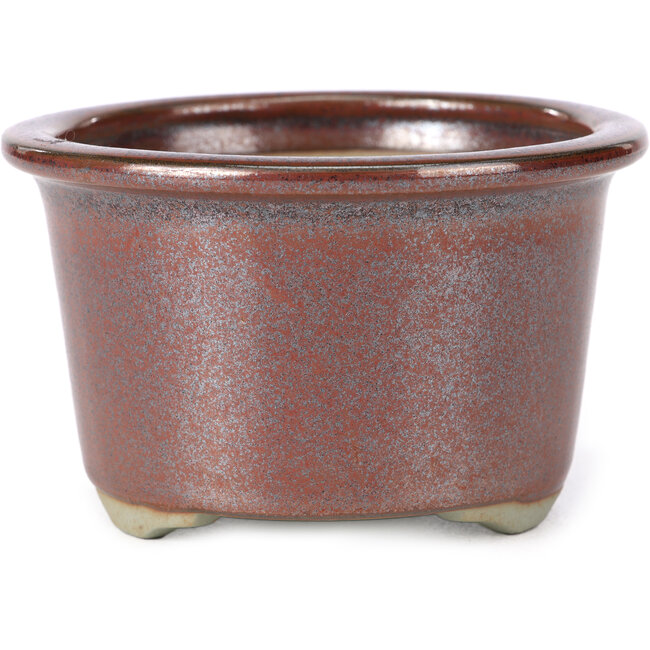 Maceta de bonsái redonda roja de Tosui - 113 x 113 x 72 mm