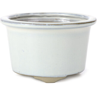  Tosui 113 mm ronde witte bonsaipot van Tosui, Japan