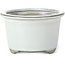 Round white bonsai pot by Tosui - 113 x 113 x 72 mm