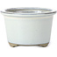 Round white bonsai pot by Tosui - 113 x 113 x 72 mm