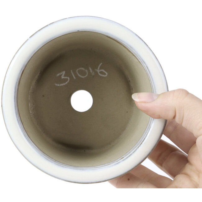 Pot à bonsaï rond blanc par Tosui - 113 x 113 x 72 mm