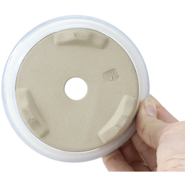 Maceta de bonsái redonda blanca de Tosui - 113 x 113 x 72 mm