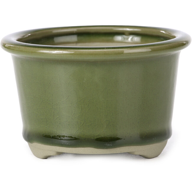 Ronde groene bonsai pot van Tosui - 113 x 113 x 72 mm