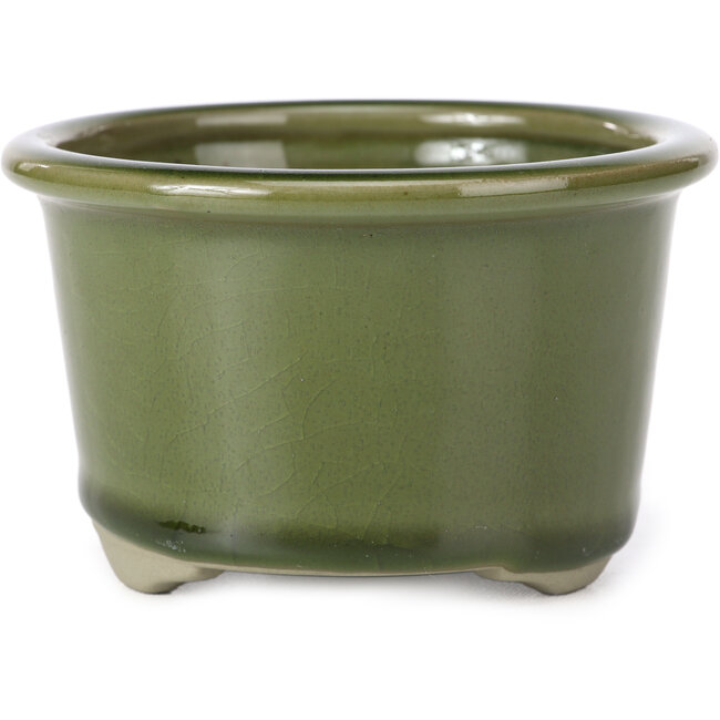 Ronde groene bonsai pot van Tosui - 113 x 113 x 72 mm