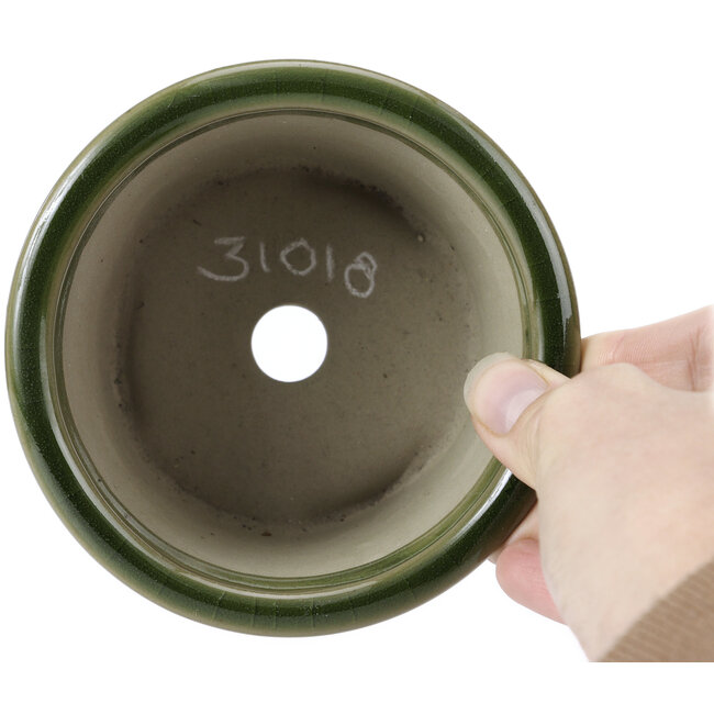 Vaso bonsai rotondo verde di Tosui - 113 x 113 x 72 mm