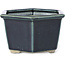 Hexagonal blue bonsai pot by Tosui - 125 x 106 x 68 mm