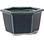 Pot à bonsaï hexagonal bleu par Tosui - 125 x 106 x 68 mm